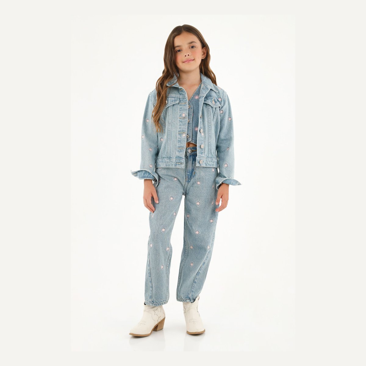 Chaqueta azul con bordados para niña Tennis