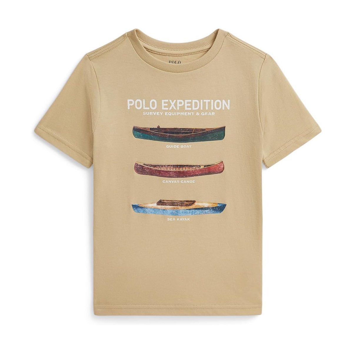 Camiseta Ralph Lauren Cotton Jersey Graphic (Toddler/) — Beige