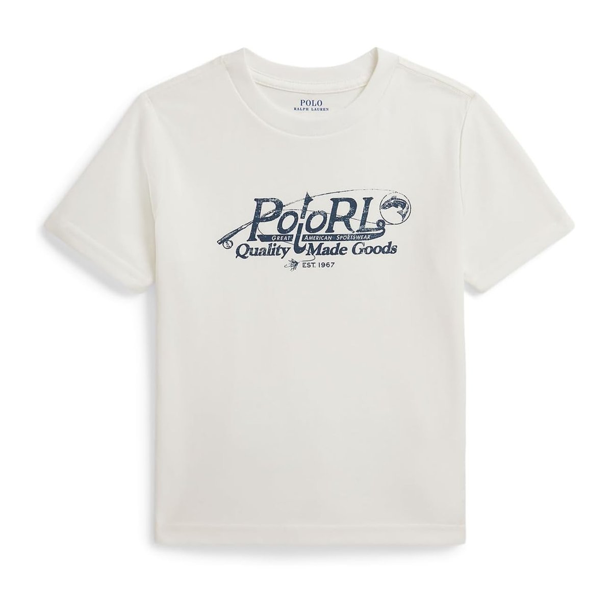 Camiseta Ralph Lauren Logo Cotton Jersey (Toddler/) — Blanco
