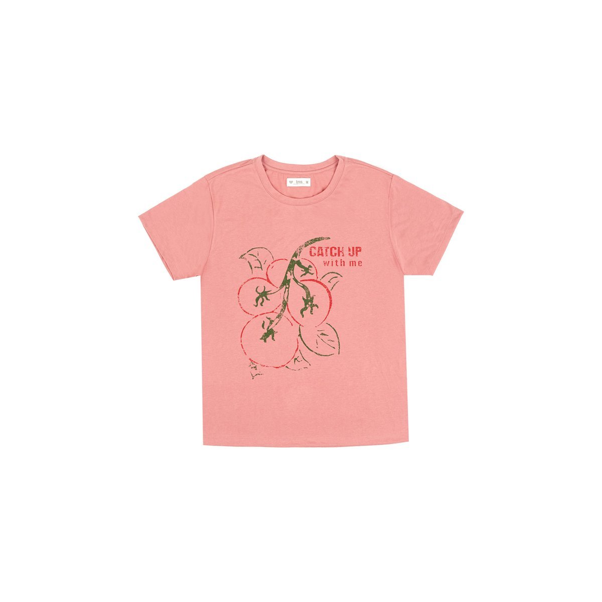 Camiseta naranja con estampado Tennis — Anaranjado
