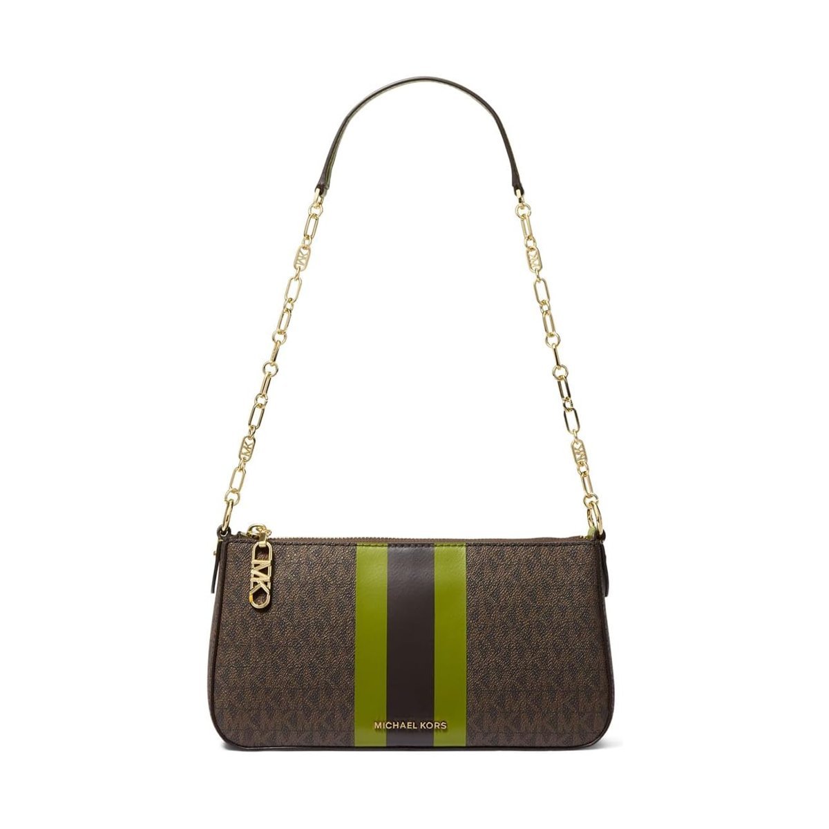 Cartera Michael Kors Empire Medium Chain Pouchette — Verde