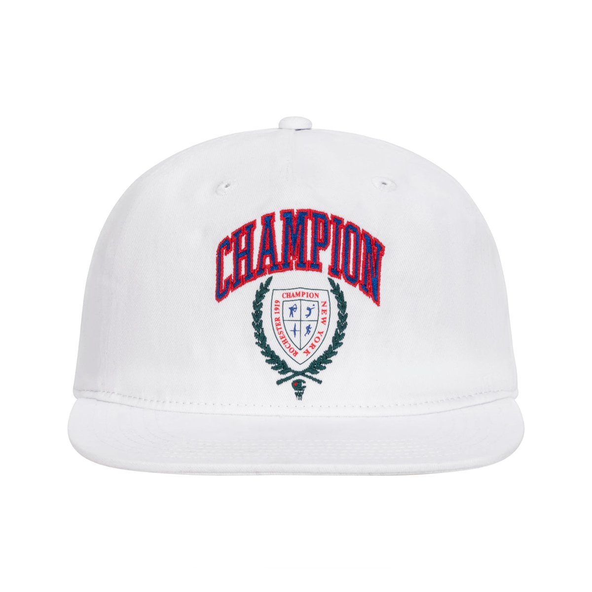 Gorra Champion Laurel Shield Flat Brim Adjustable — Blanco