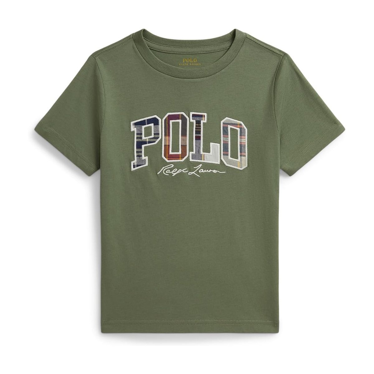 Camiseta Ralph Lauren Madras-Logo Cotton Jersey (Toddler/) — Verde
