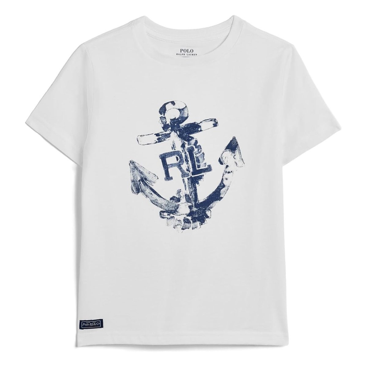 Camiseta Ralph Lauren Anchor-Print Cotton Jersey (Toddler/) — Blanco