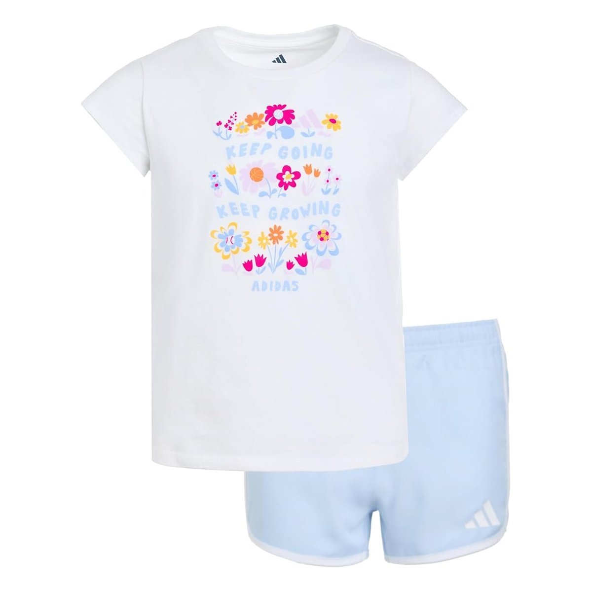 Short Adidas Sleeve & Woven Set (Toddler/) — Blanco