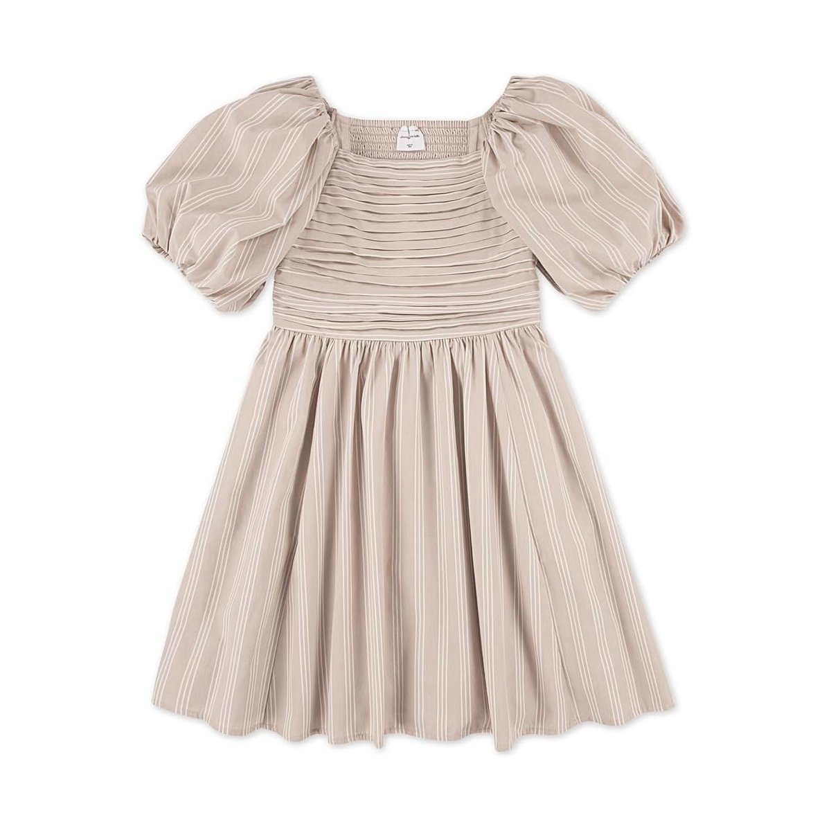 Vestido Abercrombie & Fitch Emerson Puff Sleeve Mini () — Beige