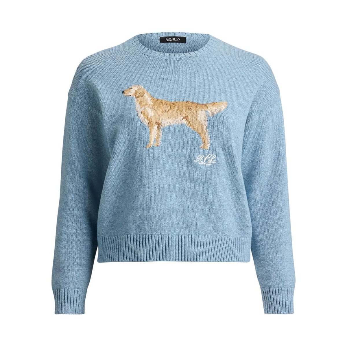 Suéter Ralph Lauren Plus Size Intarsia — Azul