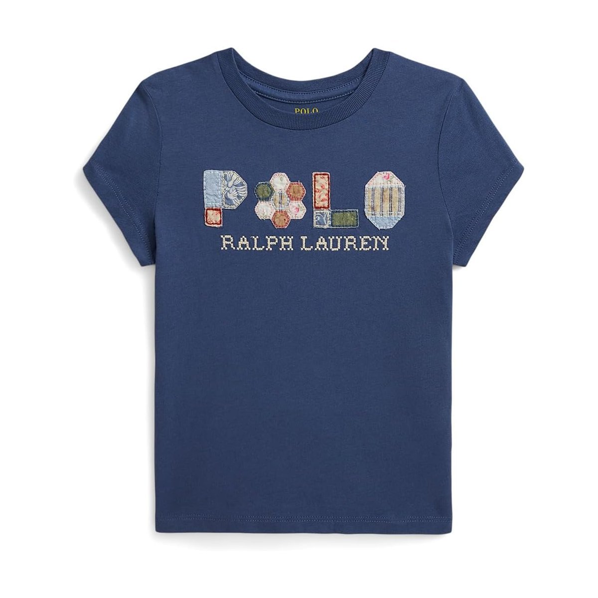 Camiseta Ralph Lauren Patchwork-logo Cotton Jersey (Toddler/) — Azul