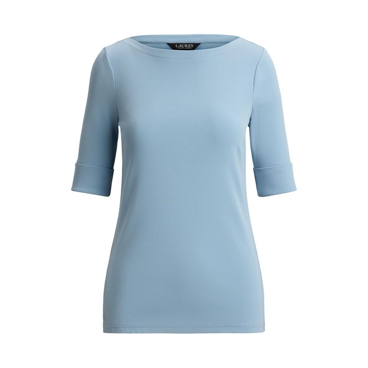 Top Ralph Lauren Stretch Cotton Boatneck — Azul