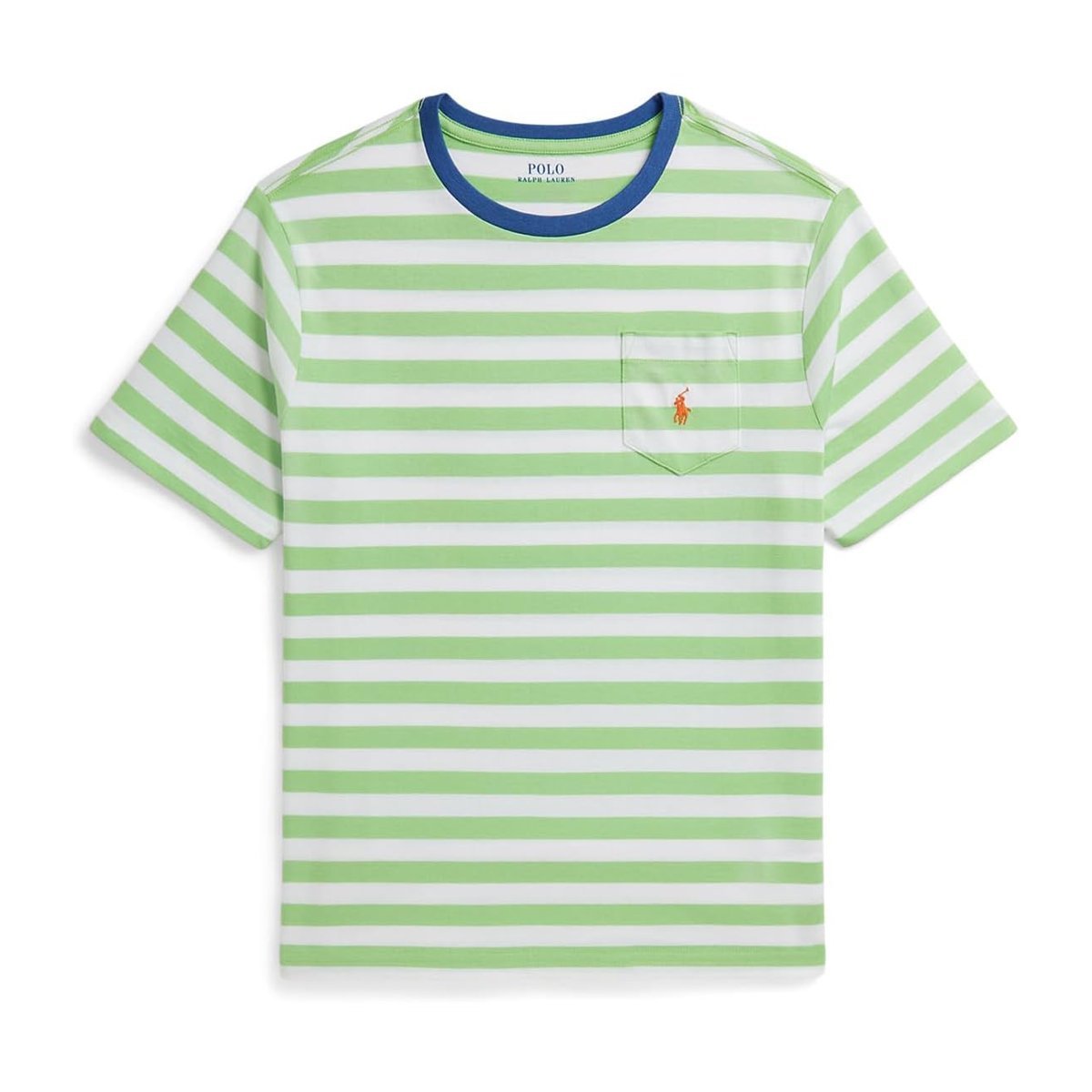 Camiseta Ralph Lauren Striped Cotton Jersey Pocket () — Blanco
