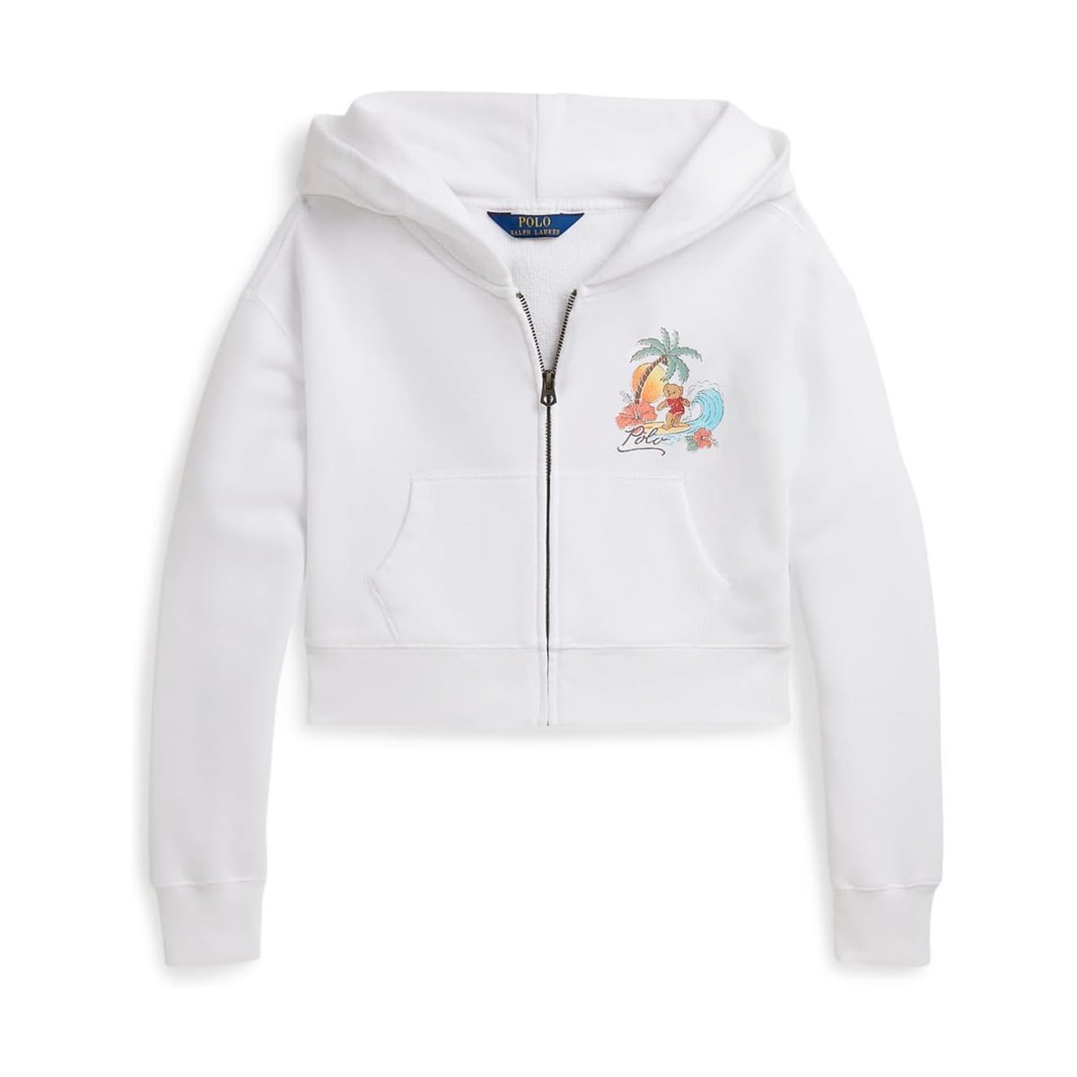 Sudadera Ralph Lauren Bear Terry Boxy Full Zip () — Blanco