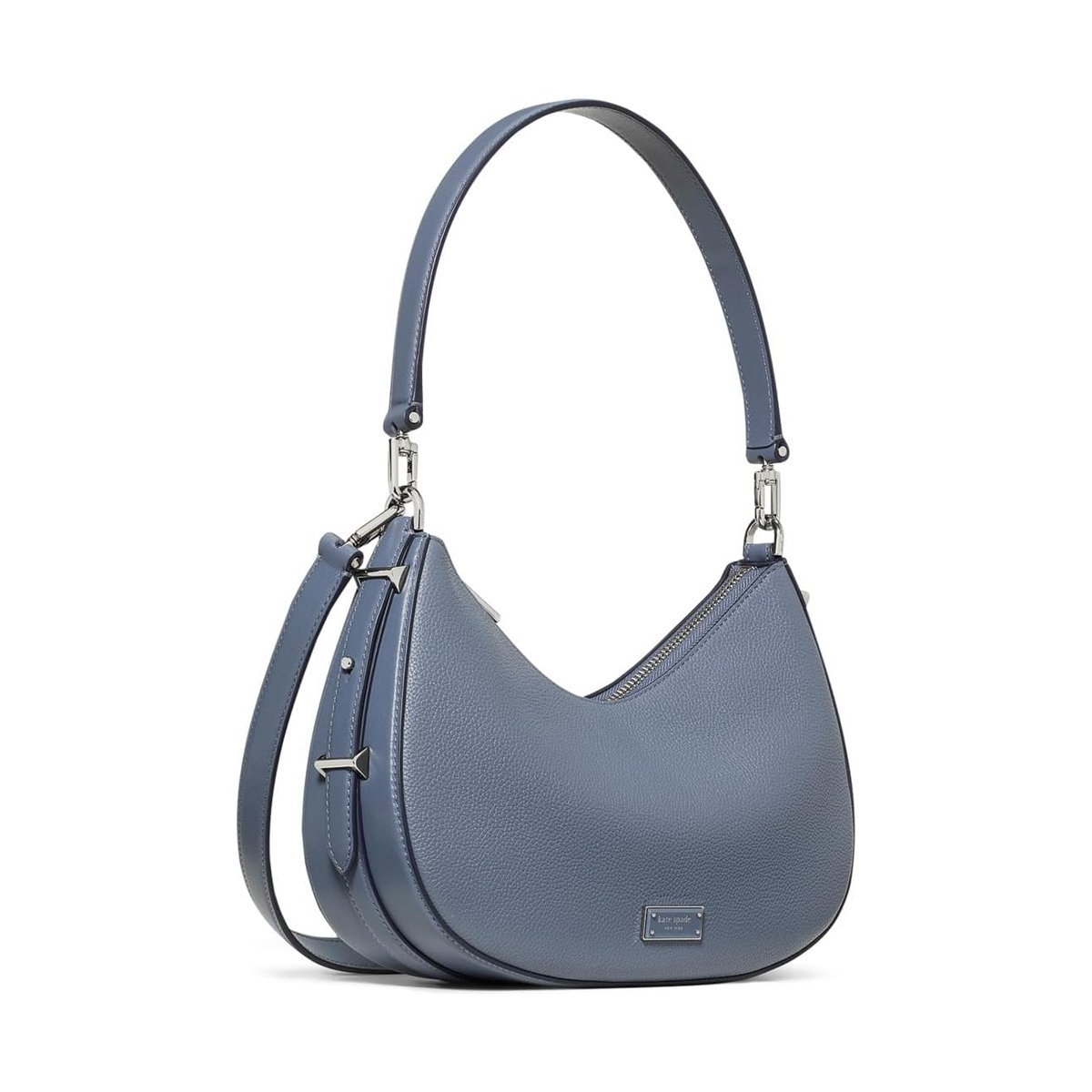 Cartera Kate Spade Liv Pebbled Leather Convertible Shoulder — Gris
