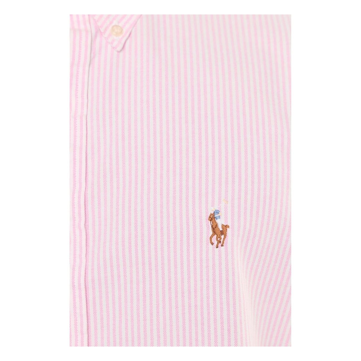 Camisa Ralph Lauren Classic Fit Striped Oxford — Blanco