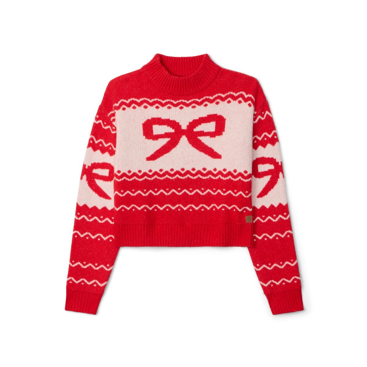 Suéter Tipsy Elves Cozy Knit Bow Cropped Christmas