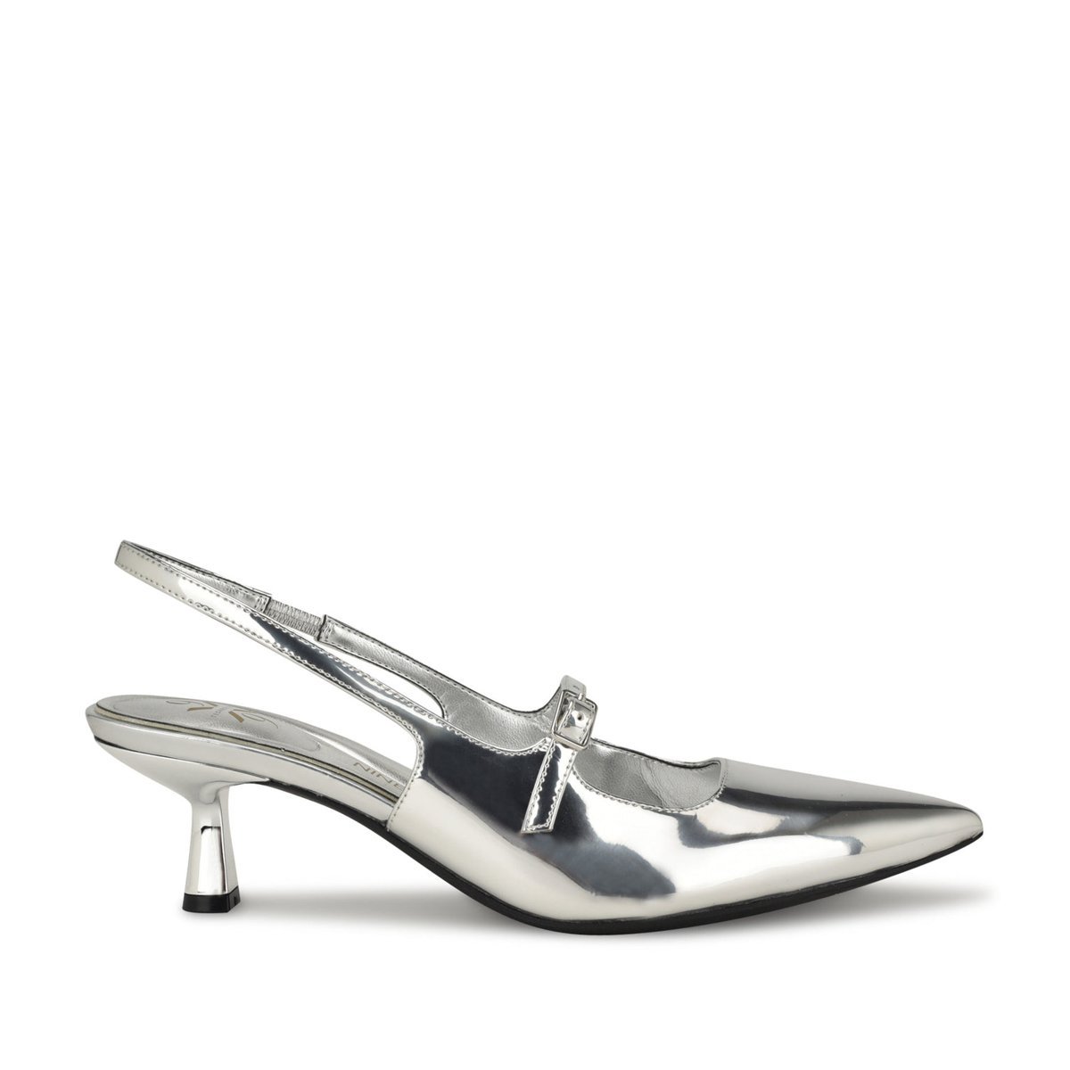 Vestido Nine West Calun 9x9 Mary Jane Slingbacks — Plateado