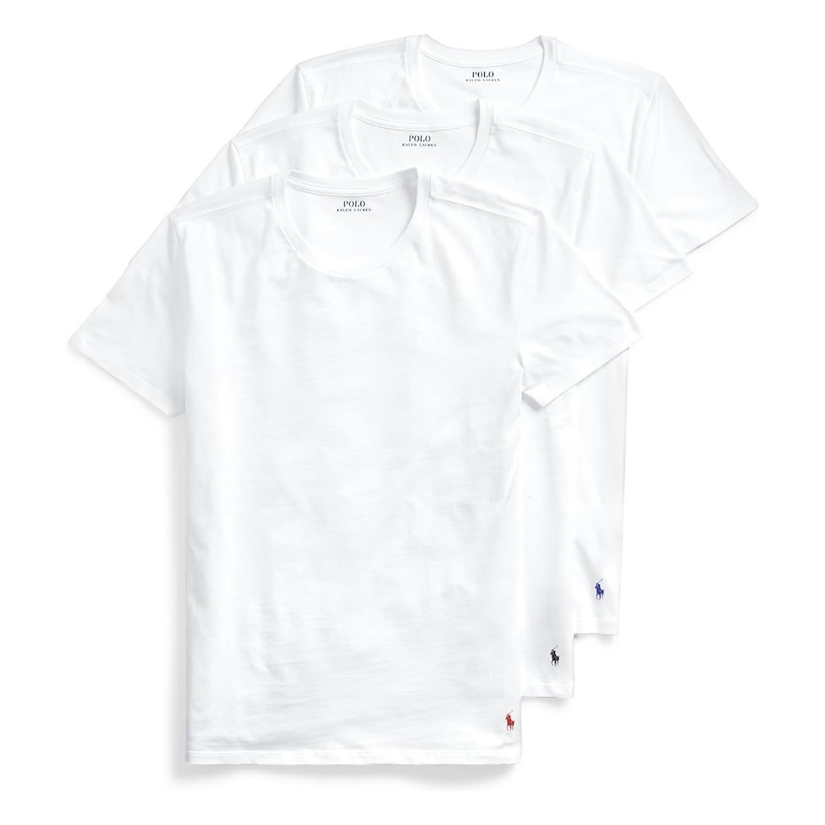 Ropa interior Ralph Lauren Slim Fit w/ Wicking 3-Pack Crew Undershirts — Blanco