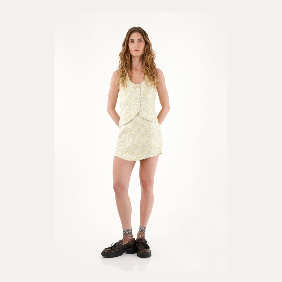 Falda corta con lentejuelas Tennis