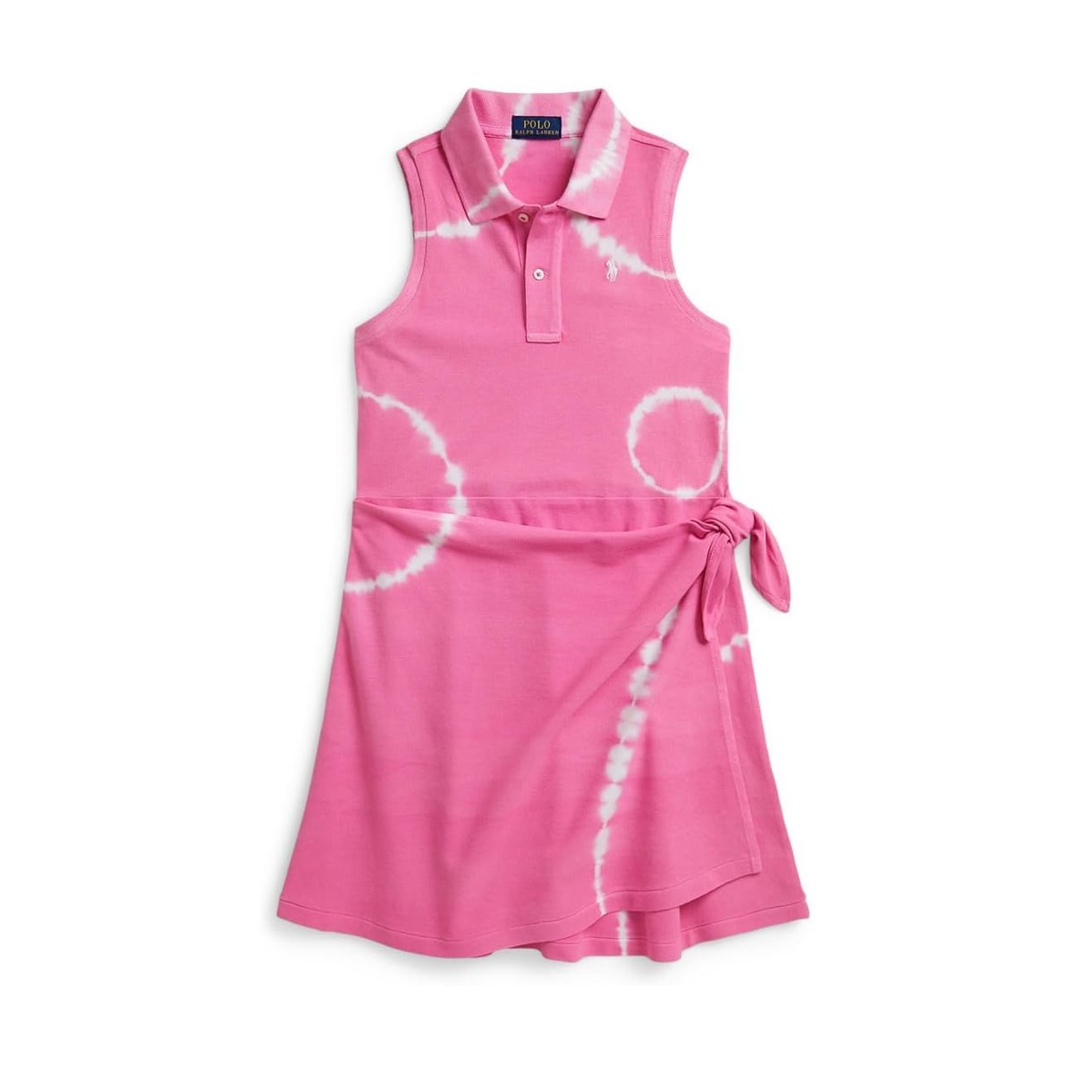 Vestido Ralph Lauren Tie-Dye Faux-Wrap Mesh () — Rosado