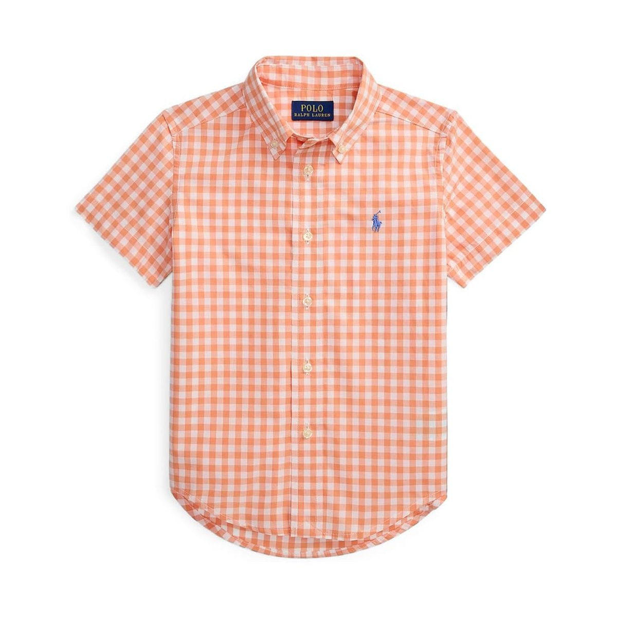 Camisa Ralph Lauren Plaid Cotton Poplin Short Sleeve (Toddler/) — Blanco