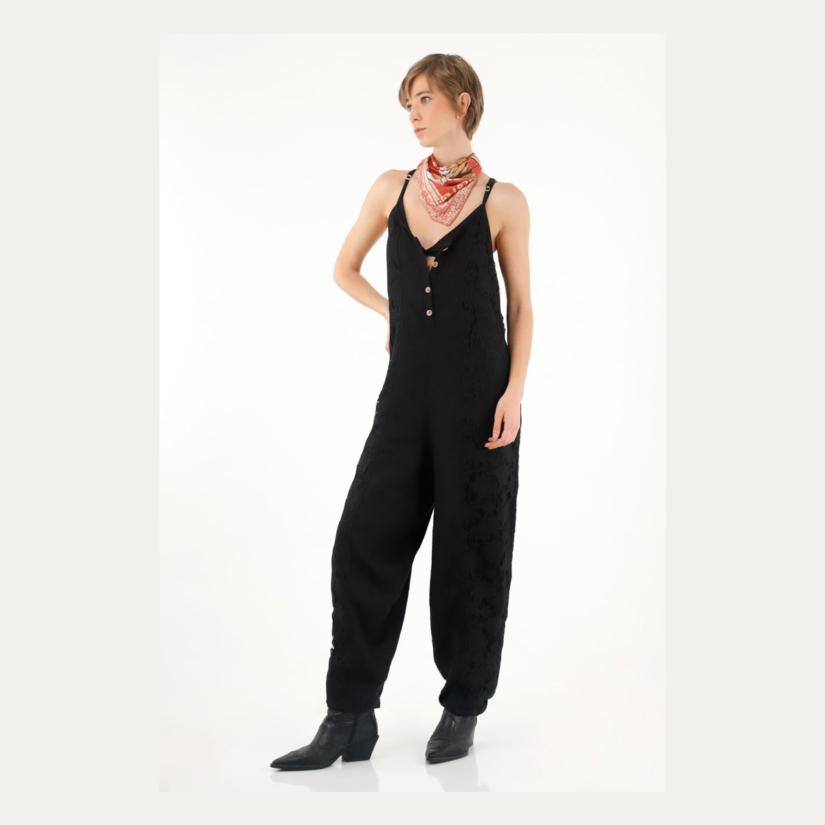 Overall negro de tiras Tennis