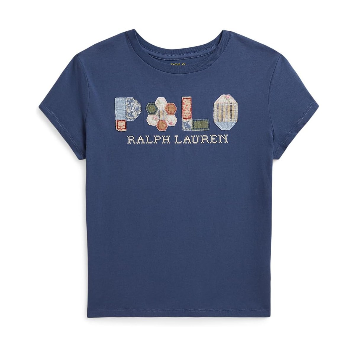 Camiseta Ralph Lauren Patchwork-logo Cotton Jersey () — Azul