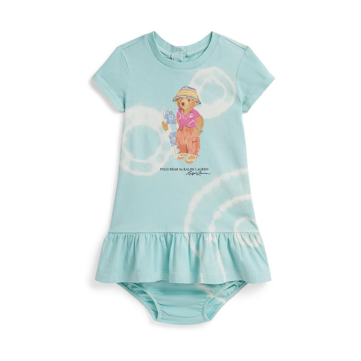 Vestido Ralph Lauren Tie-Dye Bear Cotton & Bloomer () — Multicolor