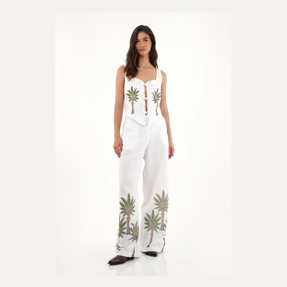 Chaleco con ajuste de sesgos blanco Tennis
