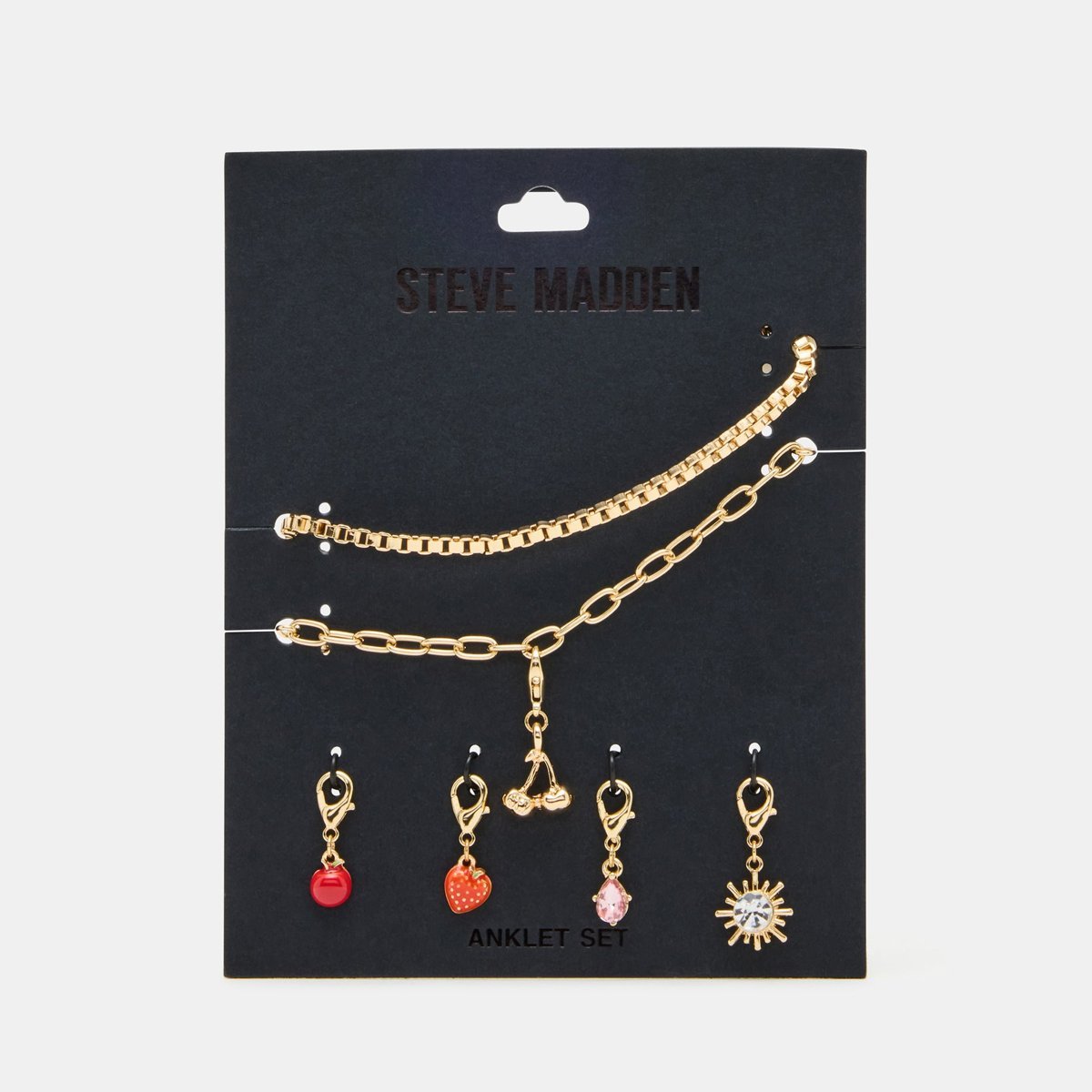 Joyería Steve Madden Cherry Charm Set — Rojo