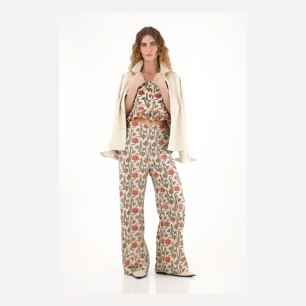 Pantalón Recto con estampado en relieve Tennis